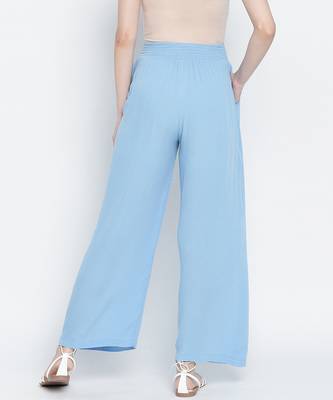 Blue soft  heart maternity Smocking Waist pants 4