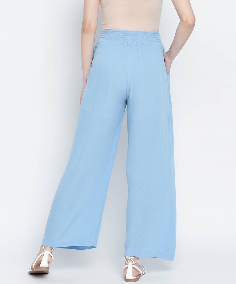 Blue soft  heart maternity Smocking Waist pants