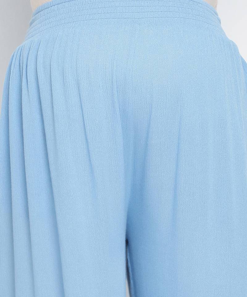Blue soft  heart maternity Smocking Waist pants