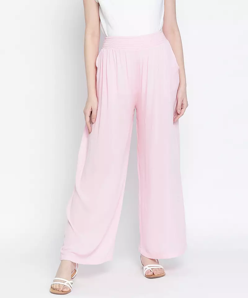 Baby  pastel pink maternity Smocking waist pants