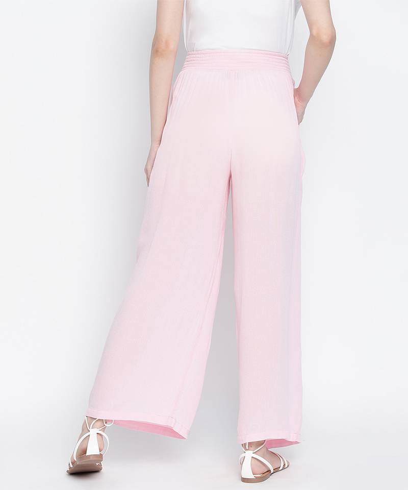 Baby  pastel pink maternity Smocking waist pants