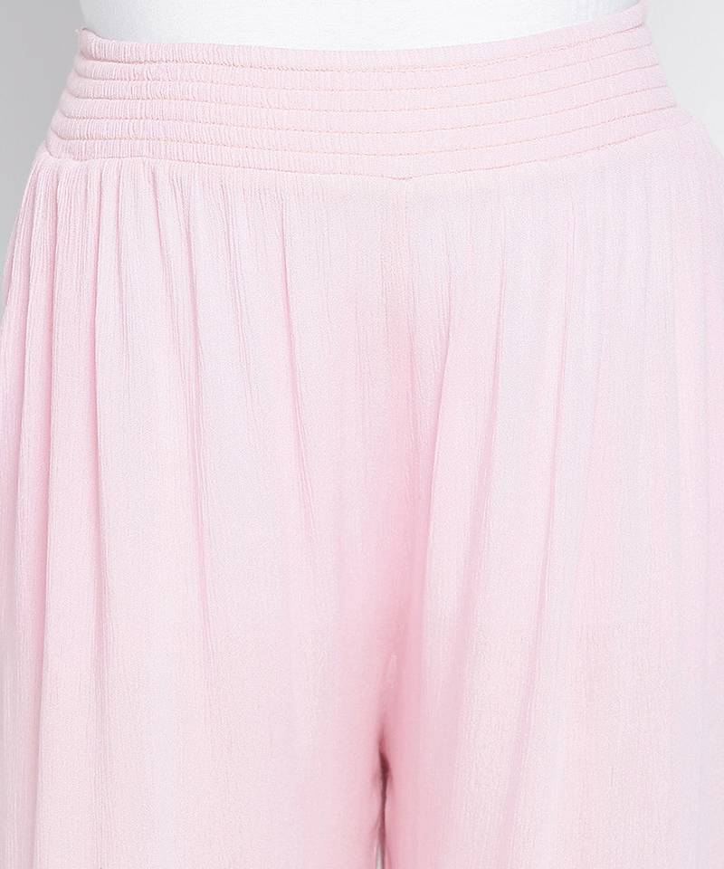 Baby  pastel pink maternity Smocking waist pants