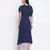 Warbler Soild Blue women Neck details dress