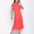 Flamboyant Red solid women neck details dress