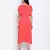 Flamboyant Red solid women neck details dress
