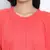 Flamboyant Red solid women neck details dress