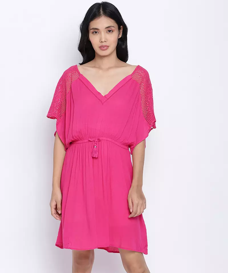 Gezelling  easy pink women nightwear dress