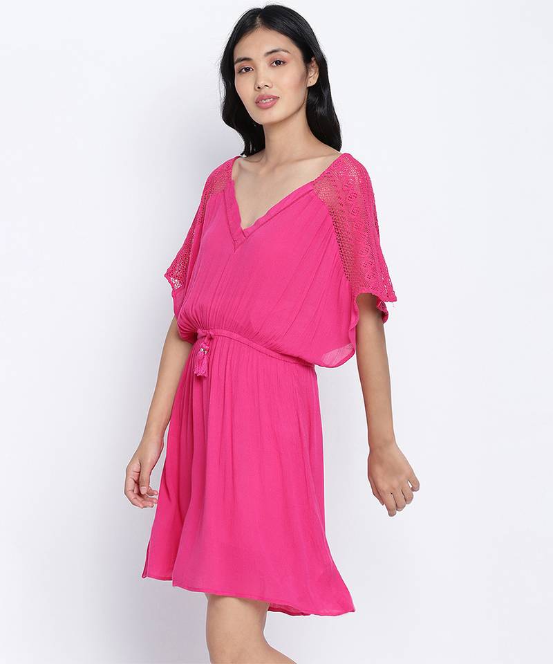 Gezelling  easy pink women nightwear dress