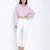 Outrageous purplezz overlapped  women crop shirt