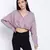 Tempted purple overlapped women crop shirt