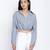 Bunnico Blue overlapped women crop shirt