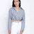 Bunnico Blue overlapped women crop shirt