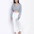 Bunnico Blue overlapped women crop shirt