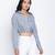 Bunnico Blue overlapped women crop shirt