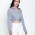 Bunnico Blue overlapped women crop shirt