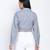 Bunnico Blue overlapped women crop shirt