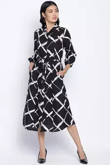 Stargaze Black button down women dress