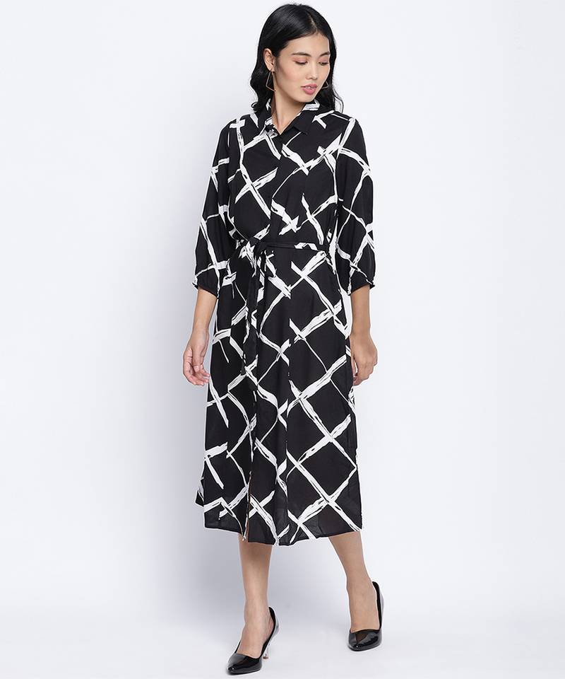 Stargaze Black button down women dress