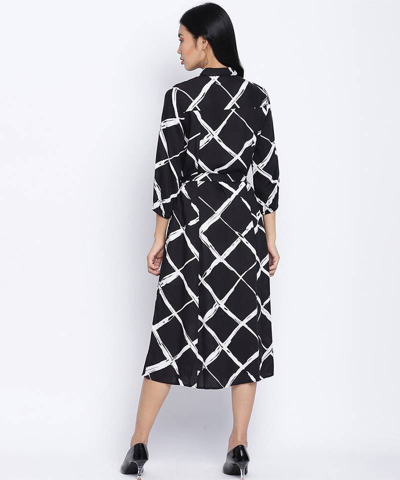 Stargaze Black button down women dress