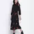 Alluring Black floral orint button down women dress