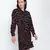 Blackliogious somocked up dotted printed women dress