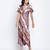 Saintly pure satin print women dress