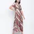 Saintly pure satin print women dress