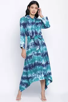 Divine Chic tig dye  button down women dress