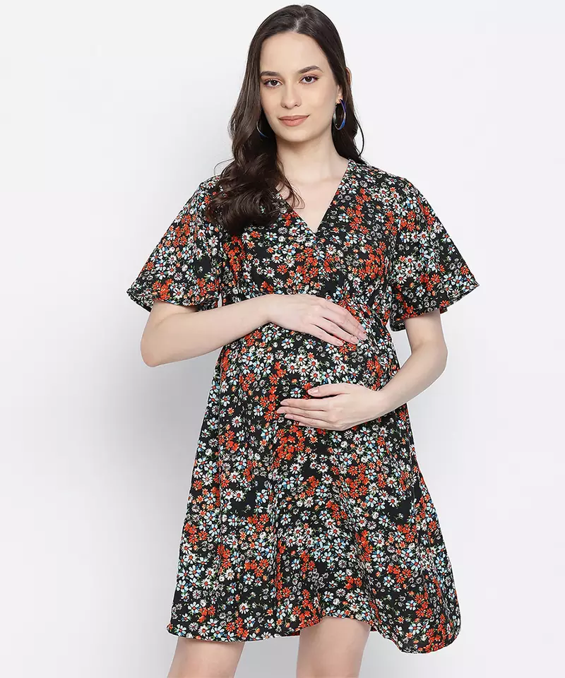 Fizzy fiz multicolur floral print maternity dress