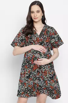 Fizzy fiz multicolur floral print maternity dress