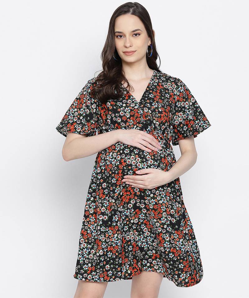 Fizzy fiz multicolur floral print maternity dress