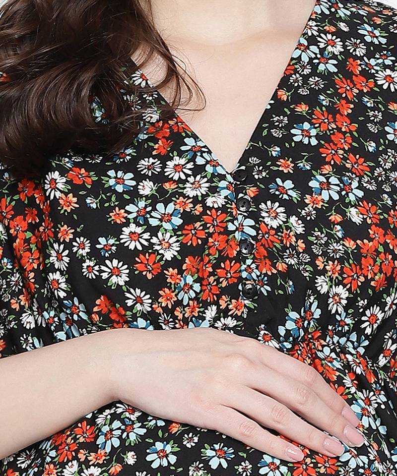 Fizzy fiz multicolur floral print maternity dress