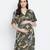 Emerland green printed maternity dress