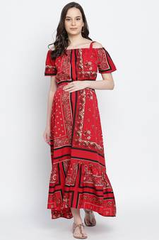 Glowing  Radden printed  elascticated maternity dress