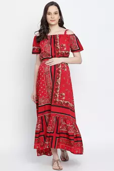 Glowing  Radden printed  elascticated maternity dress