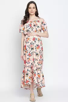 Creamy cream  baige  elascticated maternity dress.