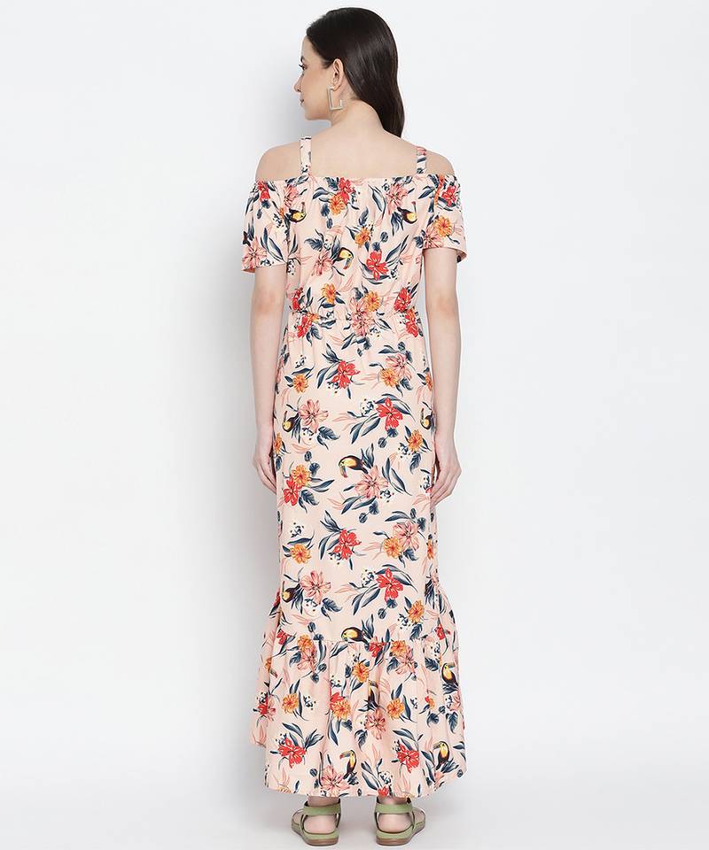 Creamy cream  baige  elascticated maternity dress.