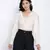 oatallic white frilled design women crop top