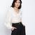 oatallic white frilled design women crop top