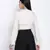 oatallic white frilled design women crop top