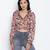 Flamingo muticolor frilled design women crop top.