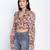 Flamingo muticolor frilled design women crop top.
