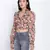 Flamingo muticolor frilled design women crop top.