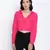 Poppy Pink frilled design women crop top