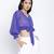 Happy Purple women crop Smocked details top
