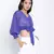 Happy Purple women crop Smocked details top