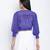 Happy Purple women crop Smocked details top