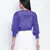Happy Purple women crop Smocked details top