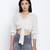 Bellzela Light green color women crop Smocked Details top