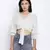 Bellzela Light green color women crop Smocked Details top